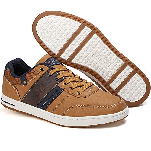 ARRIGO BELLO Zapatos Hombre Zapatillas para Vestir Casual Deportivas Confort PU Cuero Deporte Sneakers Talla 41-46(Brown marrón,46)