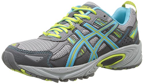 Asics - GEL-Venture 5 - Zapatillas deportivas para mujer, para correr, Plateado (Perforadora de color gris plateado/turquesa/lima.), 40 EU