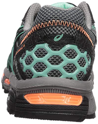 ASICS Zapatillas de running Gel-Kahana 8 para mujer, negro (Negro/verde hielo/naranja fuerte.), 37.5 EU