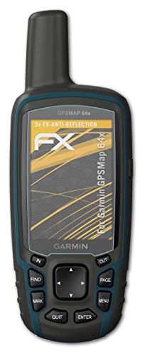 atFoliX Película Protectora Compatible con Garmin GPSMap 64x Lámina Protectora de Pantalla, antirreflejos y amortiguadores FX Protector Película (3X)