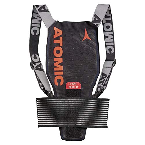 ATOMIC Live Shield JR Protector Dorsal de esquí Extensible, para niños, Negro, S