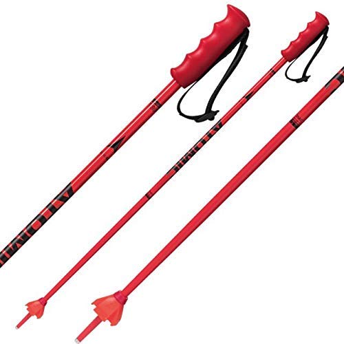 ATOMIC Redster Jr 1 Par de Bastones de esquí, Aluminio, Niños, Rojo/Negro, 105 cm
