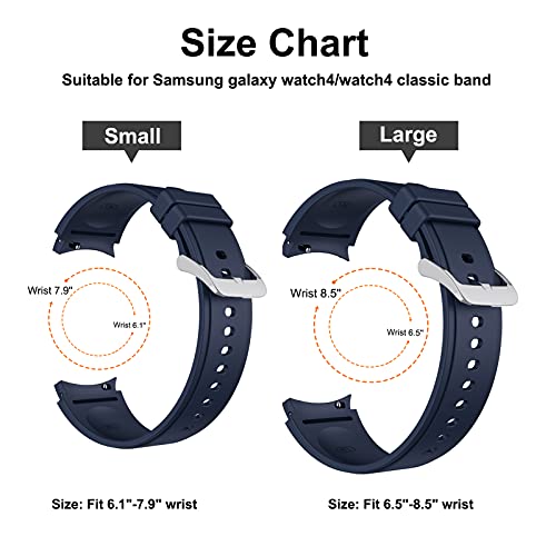 Aukvite 20mm Cinturino per Samsung Galaxy Watch 4 46mm 42mm/Galaxy Watch 4 Classic 44mm 40mm, Cinturino di Ricambio per Cinturino Sportivo in Silicone per Uomo Donna (Naranja+Azul+Verde, Grande)