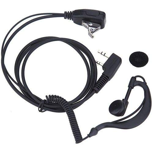 Auricular Microfono PTT para Emisora Walkie Baofeng UV5R 1 M Negro