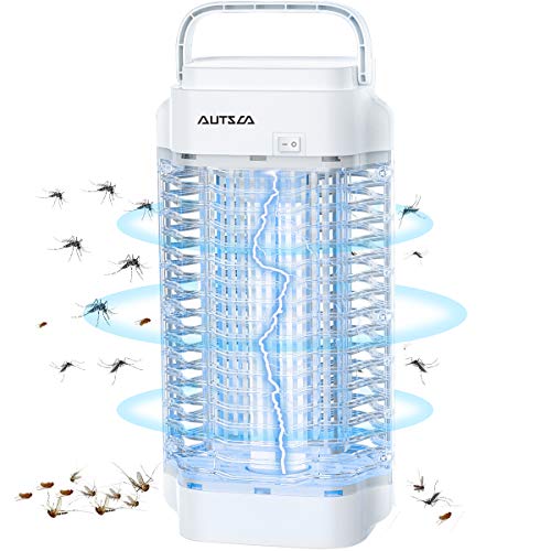 AUTSCA Lámpara Antimosquitos Eléctrico UV 18W, LED Mosquito Lámpara Trampa, 4000V Potencia de Alto Voltaje, Matar Mosquitos, Moscas, Polillas, para hogar