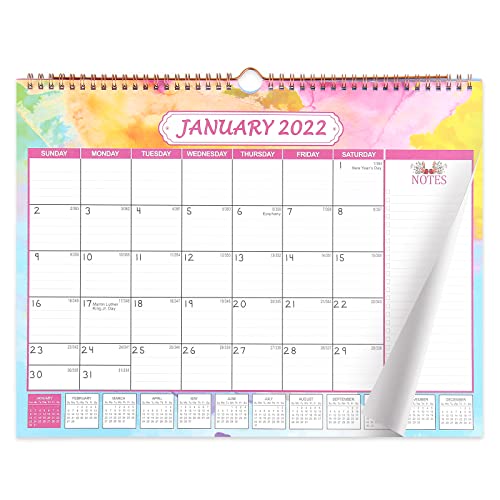 AVECMOI 2022 Calendario de Pared Encuadernado en Espiral, Cuadrados Grandes en Blanco 12 Calendario Colgante de Impresión de Fondo Mensual, Plan Anual, Calendario de Notas