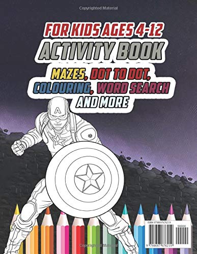 Avengers Activity Book For Kids: Marvel Activity Book: Mazes,Dot to Dot, Color by Number and More