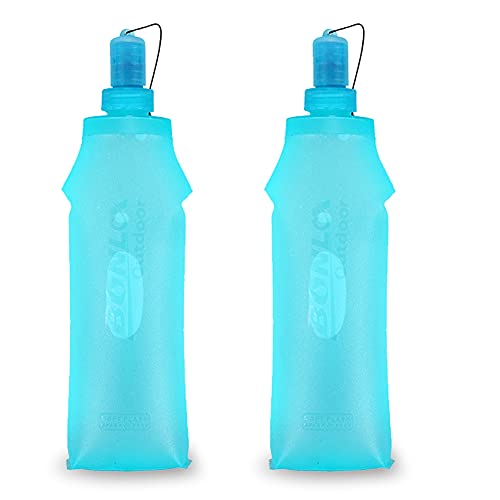 Babioms Botellas de agua plegables de TPU,Botella de agua sin BPA,Se utiliza para hidratación,Ciclismo,Senderismo,Actividades al aire libre,Trotar,Senderismo,Acampada y montañismo.