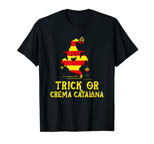 Bandera Catalunya Postres Fantasma Arañas Disfraz Halloween Camiseta