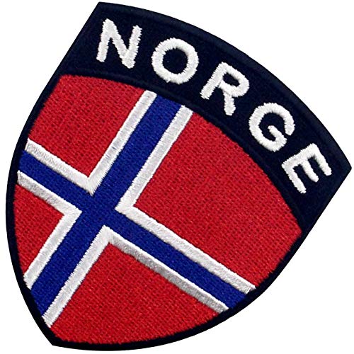 Bandera de escudo de Noruega Parche Bordado de Aplicación con Plancha