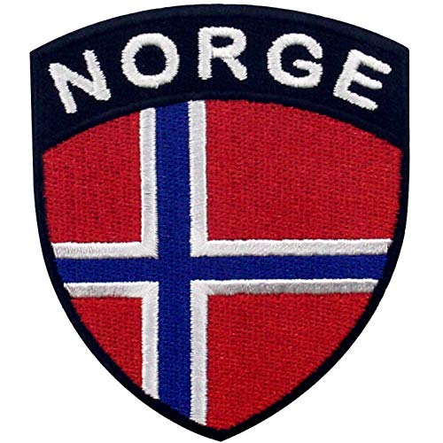 Bandera de escudo de Noruega Parche Bordado de Aplicación con Plancha