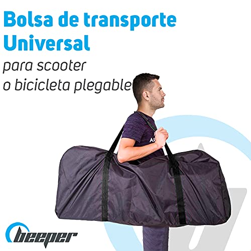 BEEPER ME109 Bolsa de Transporte para Patinete o Bicicleta Plegable, Unisex Adulto, Negro, Universal