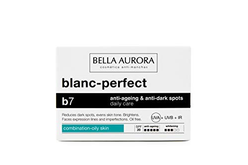 Bella Aurora Anti-manchas Crema Piel Mixta o Grasa SPF 20, 50 ml | Quitamanchas Cara Piel | Tratamiento para Manchas en la Cara | Despigmentador Facial | Anti-Edad | B7
