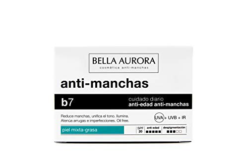 Bella Aurora Anti-manchas Crema Piel Mixta o Grasa SPF 20, 50 ml | Quitamanchas Cara Piel | Tratamiento para Manchas en la Cara | Despigmentador Facial | Anti-Edad | B7