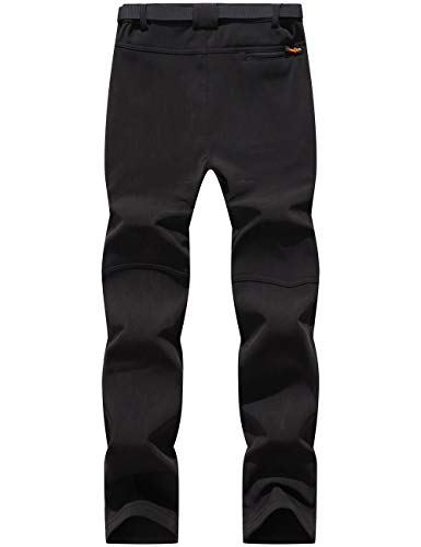 BenBoy Pantalones de Nieve Montaña Mujer Impermeables Invierno Calentar Pantalones Trekking Escalada Senderismo Esquiar Softshell,KZ1672W-Black3-XL