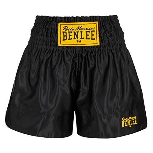 BENLEE Rocky Marciano Pantalón de Thai Caja Hombre, Hombre, Thaiboxhose, Negro, XS
