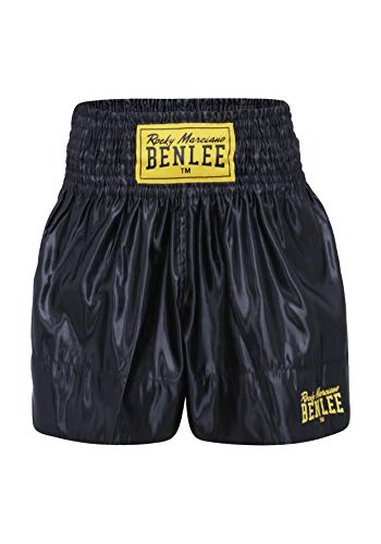 BENLEE Rocky Marciano Pantalón de Thai Caja Hombre, Hombre, Thaiboxhose, Negro, XS