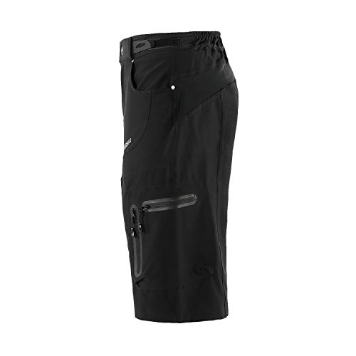 BERGRISAR - Pantalones cortos de ciclismo para hombre, ideales para MTB y bicicletas de montaña, bolsillos con cremallera (1806BG) - negro - X-Large