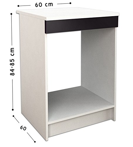 Berlioz Creations bajo Mueble de Cocina Horno encastrable, Paneles de partículas, Negro, 60 x 60 x 85 cm