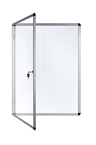 Bi-Office Enclore - Vitrina de interior Magnética para 4 Hojas A4, con Puerta de Aluminio y Cerradura, 500 x 674 mm