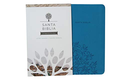Biblia Reina Valera 1960 letra grande. Símil piel azul, tamaño manual / Spanish Holy Bible RVR 1960. Handy Size, Large Print, Blue Leathersoft