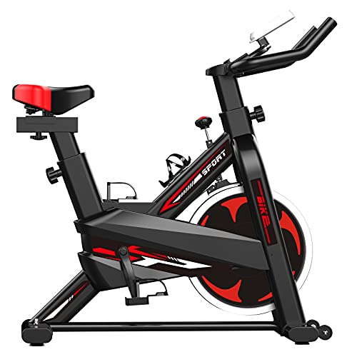 Bicicleta estática de spinning Bikes, para interiores, ajuste de resistencia sin niveles, entrenamiento en casa con manillar ajustable, asiento y pulsómetro
