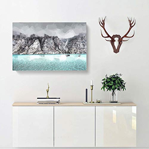 Big Box Art WTD - Lienzo decorativo para pared, 76 x 50 cm, diseño de la isla de Baffin en Canadá, color azul, gris, blanco, negro