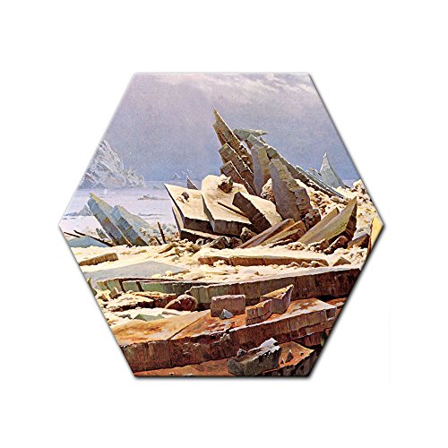 Bilderdepot24 Art Print - Caspar David Friedrich - El océano Ártico, 56 x 50 cm 6-eckig