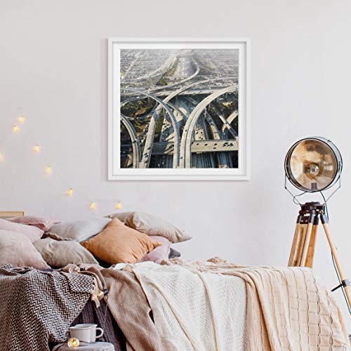 Bilderwelten Póster Enmarcado - Rush Hour - Color de Marco Blanco 30 x 30 cm