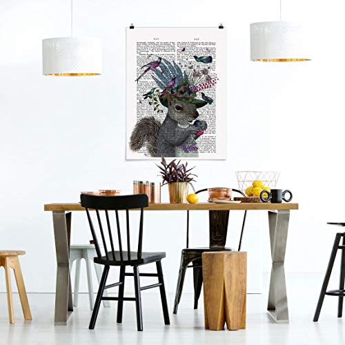 Bilderwelten Poster Fowler - Squirrel with Acorns Alto, Satinado Autoadhesivo 40 x 30cm