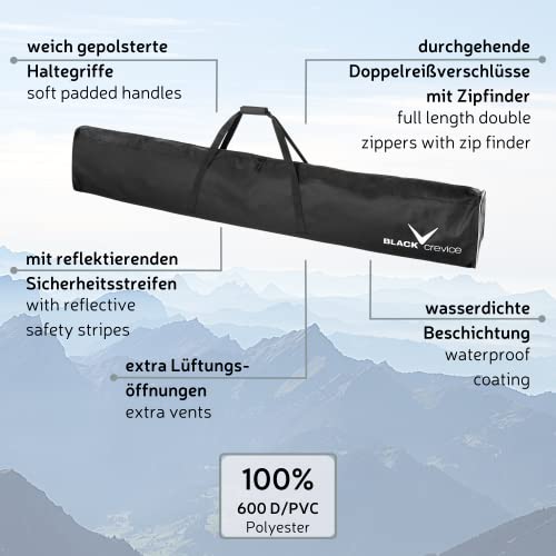 Black Crevice Skitasche Bolsa para esquís, Unisex Adulto, Negro/Plateado, 200 cm