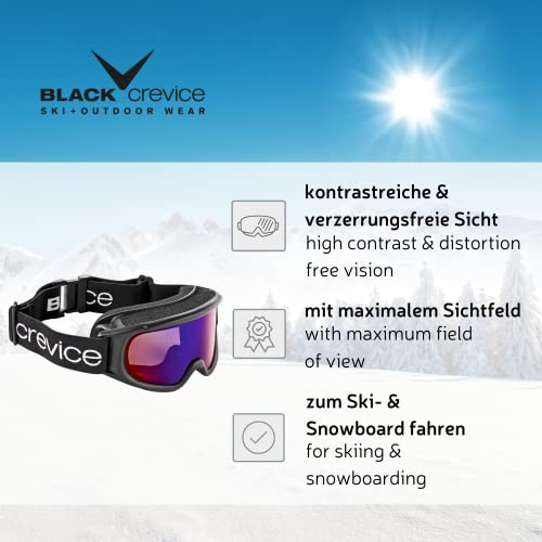 Black Hendedura Gafas de esquí para Mujer, Invierno, Mujer, Color Negro - Schwarz/Smoke Blue, tamaño Talla única