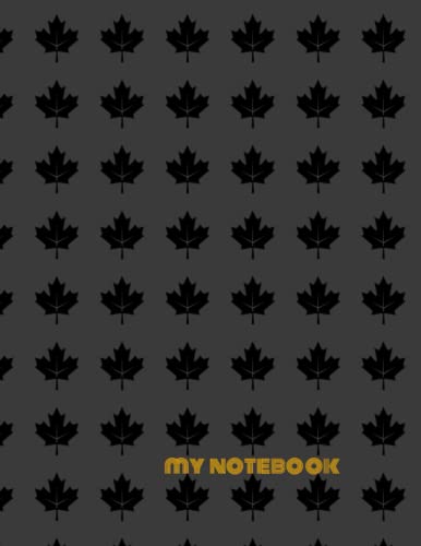 Black Journal: Lined black journal, 100 pages, with leaf pattern: Notebook: Black Leaf, Lined, Soft Cover, Letter Size (8.5 x 11) Notebook: Large Composition Book,