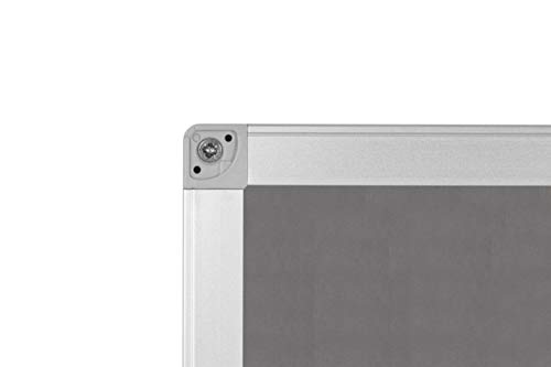 BoardsPlus - Tablero de Anúncios de Fieltro Gris - 120 x 90 cm - Con Marco de Aluminio