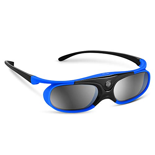 BOBLOV 3D Gafas Activas de Obturador, 96-144Hz 3D Gafas DLP-Link para DLP Proyector Optoma/BenQ/Sharp/Acer/Samsung/Mitsubishi/ViewSonic/LG ect (Azul)