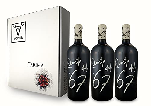 BODEGAS Y VIÑEDOS VOLVER | Vino Tinto Quinta del ´67 | Pack de 3 Botellas | Vino de Almansa | Variedad de uva Garnacha Tintorera | Cosecha de 2017 | (3 Botellas x 750 ml) |
