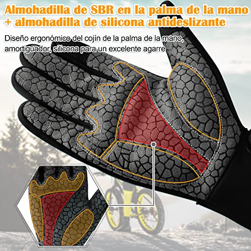 boildeg Guantes Ciclismo MTB Transpirables y con Pantalla táctil para Hombres/Mujeres (Black, M)