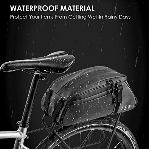 Bolsa de bastidor reflectante para bicicleta, maleta para asiento trasero de bicicleta resistente al agua Bolsa de almacenamiento para maletero de transporte de maletero de carga con capacidad de 8L