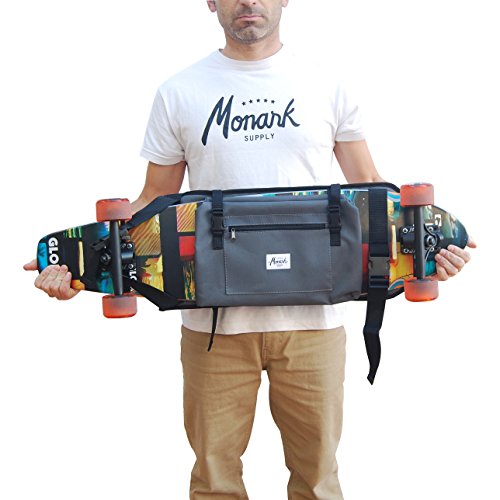 Bolsa para Llevar el Longboard eléctrico, Surf Skate, Mochila Porta monopatín o Skateboard de Cualquier tamaño. Color Gris.