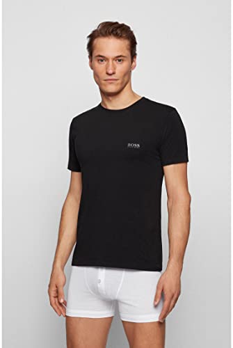 BOSS T-Shirt RN 2p Co/el Camiseta, Negro (Black 001), XL (Pack de 2) para Hombre