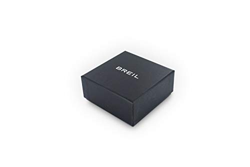 BREIL - Pulsera para Hombre Colección BLACK DIAMOND TJ2400, Pulsera de Acero IP con Acabado Cepillado, con Cristal Negro, Longitud 22 cm