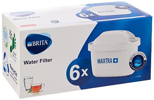 BRITA MAXTRA+ – Pack 6 filtros para el agua, Cartuchos filtrantes compatibles con jarras BRITA que reducen la cal y el cloro