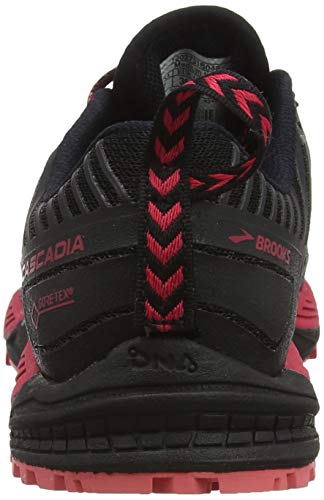 Brooks Cascadia 13 GTX, Zapatillas de Cross Mujer, Multicolor (Black/Pink/Coral 048), 36.5 EU