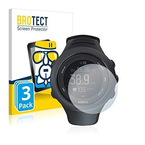 BROTECT Protector Pantalla Cristal Compatible con Suunto Ambit3 Sport Black/Vertical Protector Pantalla Vidrio (3 Unidades) - Dureza Extrema