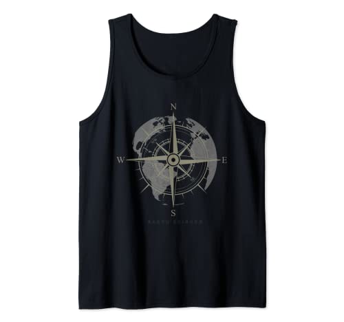 Brújula friki con orientación de la tierra, Earth Science Camiseta sin Mangas