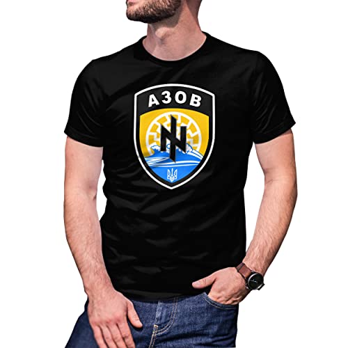 B&S Boutique Azov Battalion Ukraine Forces Camiseta De Hombre Negra Size S