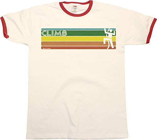 buzz shirts Retro Climbing Strip - Mens Organic Cotton Retro Ringer T-Shirt