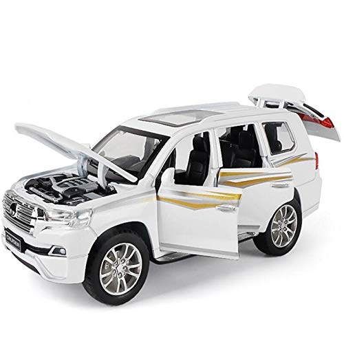 BWHM Modelo De Coche Famoso 1/32 Escala para Toyota Land Cruiser Simulación De Aleación De Zinc Modelo De Fundición De Troquelaje Y Luz Tirante De Juguete Juguetes Juguetes para Niños (Color : White)