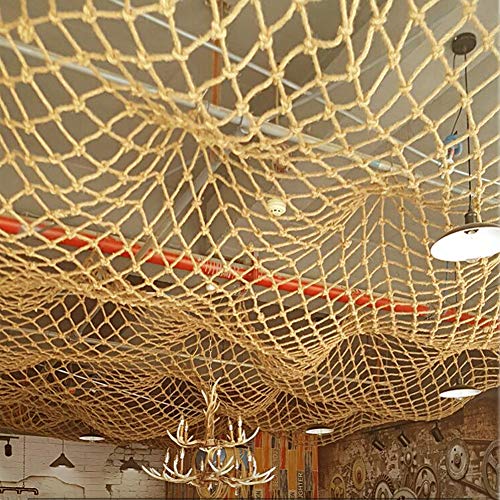 BZPOVB Malla Decorativa De Cáñamo De Yute, Escalera Redes Anticaída Ute Ute Twine String Mesh Netting Fish Netting Decoration Home Decor Net Cargo Trailer Netting (Size : 2×6m)