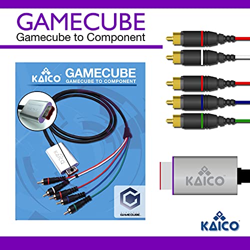 Cable adaptador de componente de GameCube para Nintendo GameCube con software GCVideo Lite. Admite video y audio completos. Una solución simple de adaptador Plug & Play GameCube de Kaico
